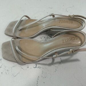 Schutz Tan Strappy Heels